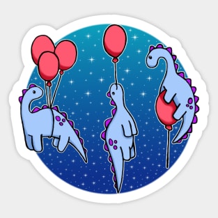 Dinosaurs Balloon Galaxy Sticker